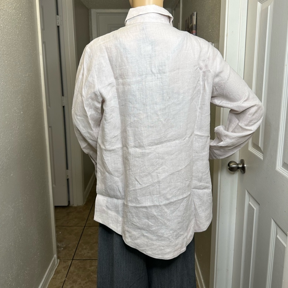 Jarbo Button Down Shirt White Cotton Blend Long Sleeve size 2. US medium - Picture 14 of 16